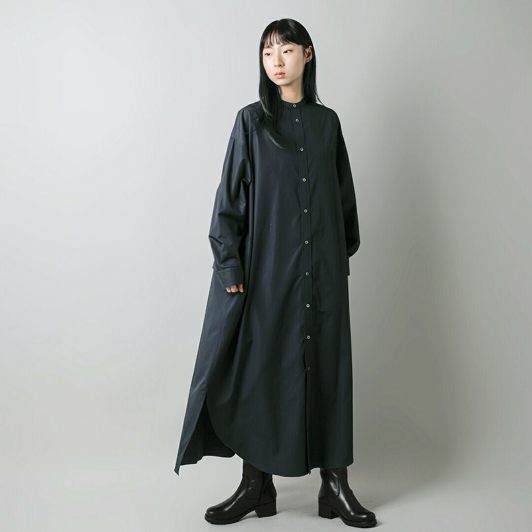 graphpaper グラフペーパー コットン バンドカラー シャツワンピース