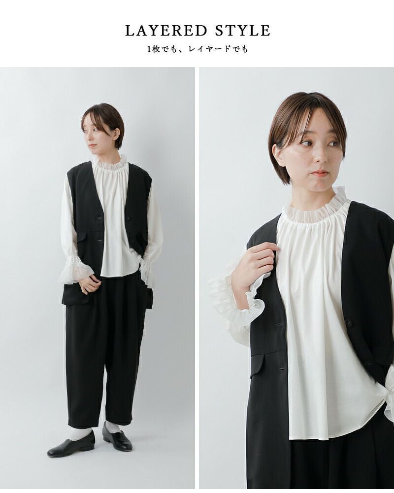 つむ BREEZE TWEED DEEP TUCK BAGGY SLACKS（スラックス）｜WYM LIDNM