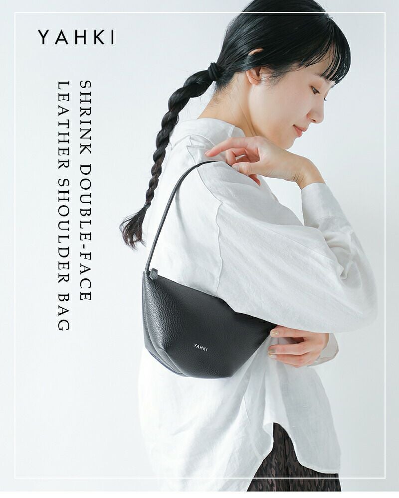 YAHKI ヤーキ シュリンク ダブルフェイスレザー ショルダーバッグ yh