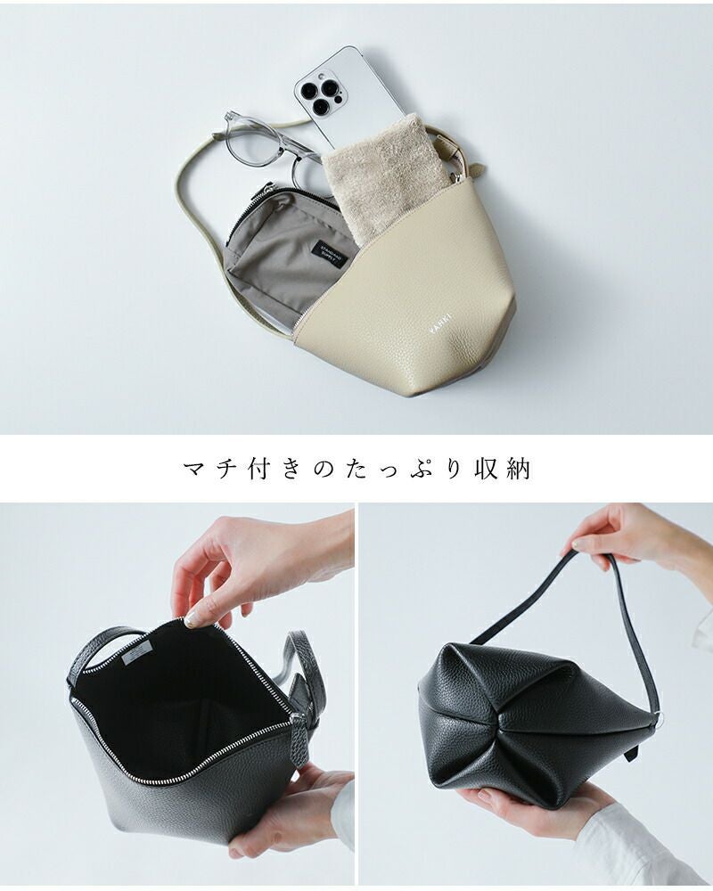 YAHKI ヤーキ シュリンク ダブルフェイスレザー ショルダーバッグ yh