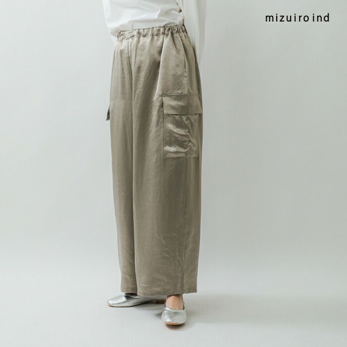 mizuiro ind ミズイロインド サテン カーゴパンツ 1-260089 レディース