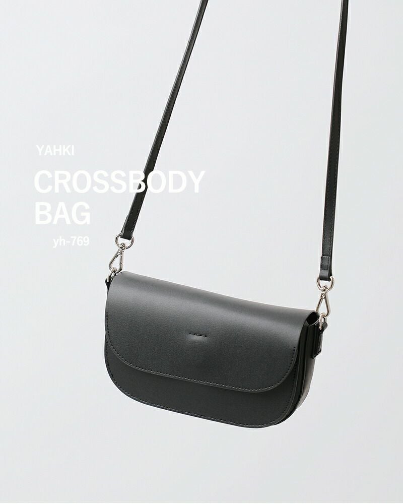 YAHKI  三つポケットショルダー ヤーキ YAHKI ダブルフェイスレザーショルダーバッグ （BLACK