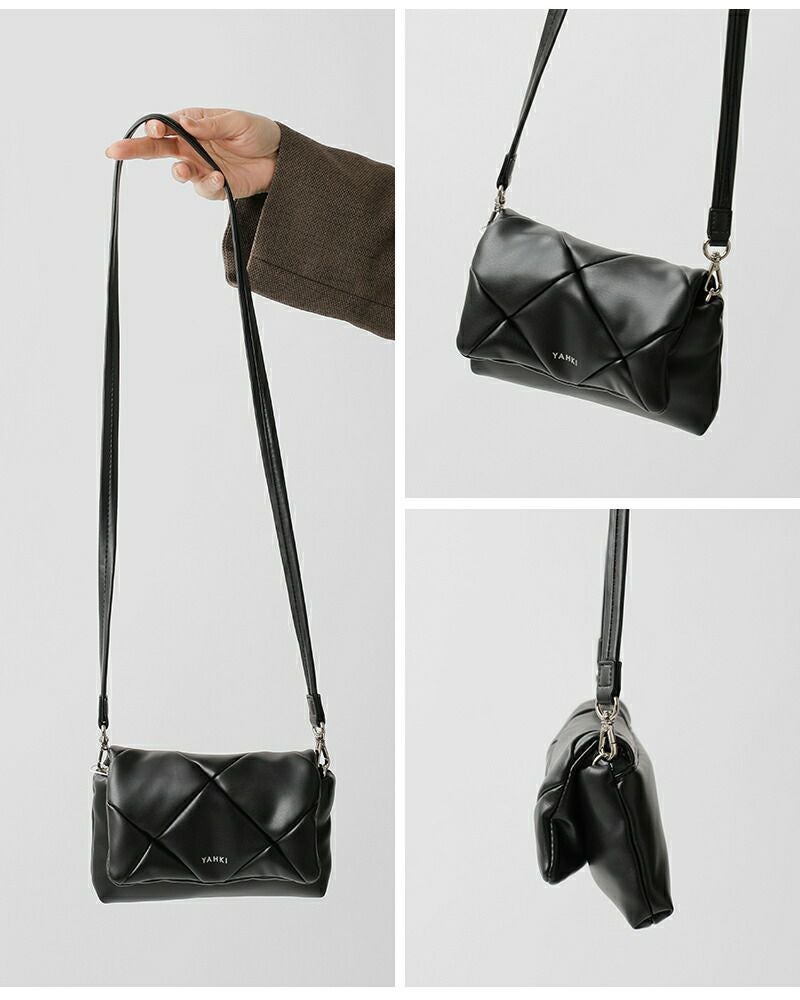50%OFF】YAHKI ヤーキ フェイクレザー フラップ ショルダーバッグ yh