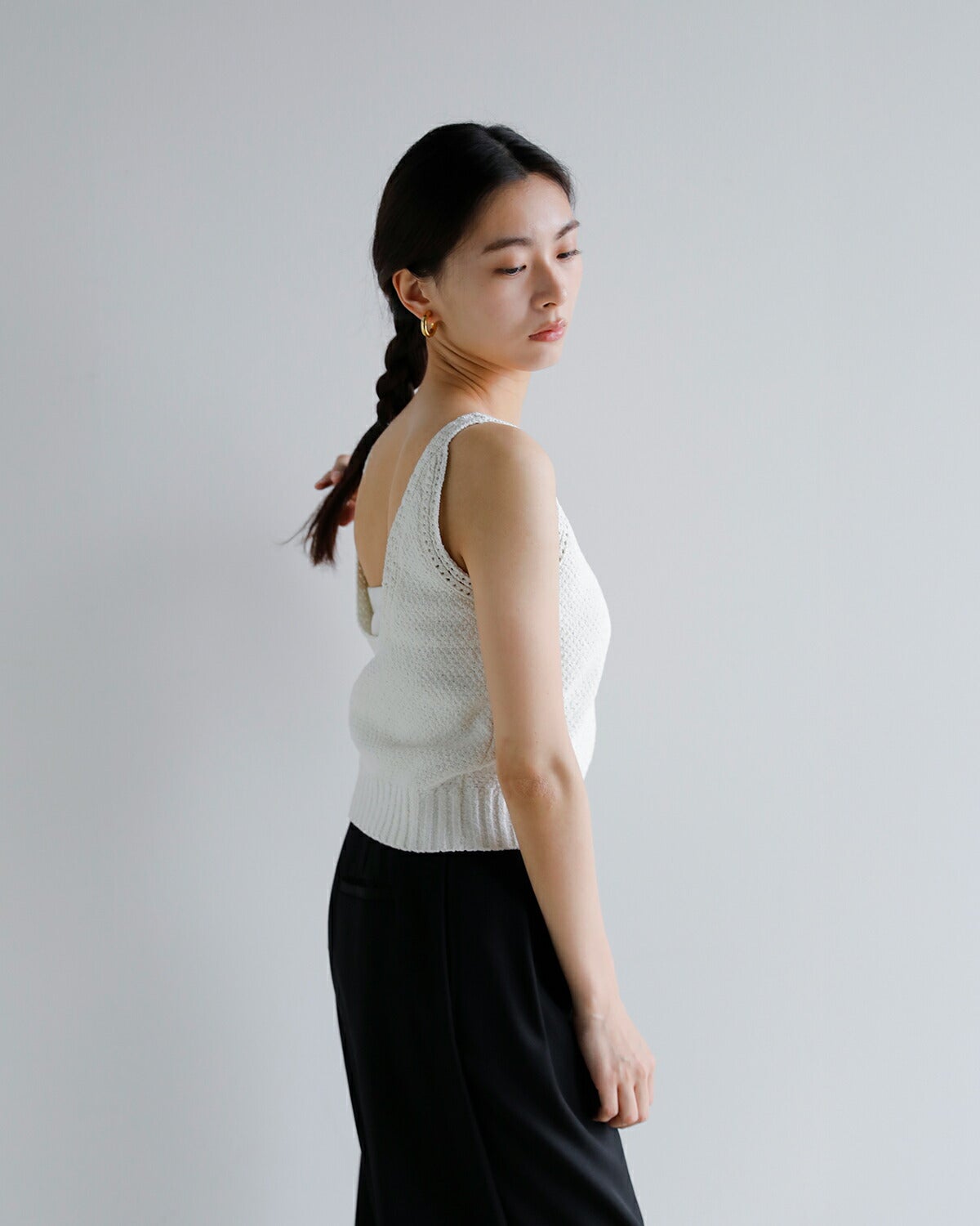 クロシェタンク Hella｜クロシェ エッジング サマーニット タンクトップ “CROCHET