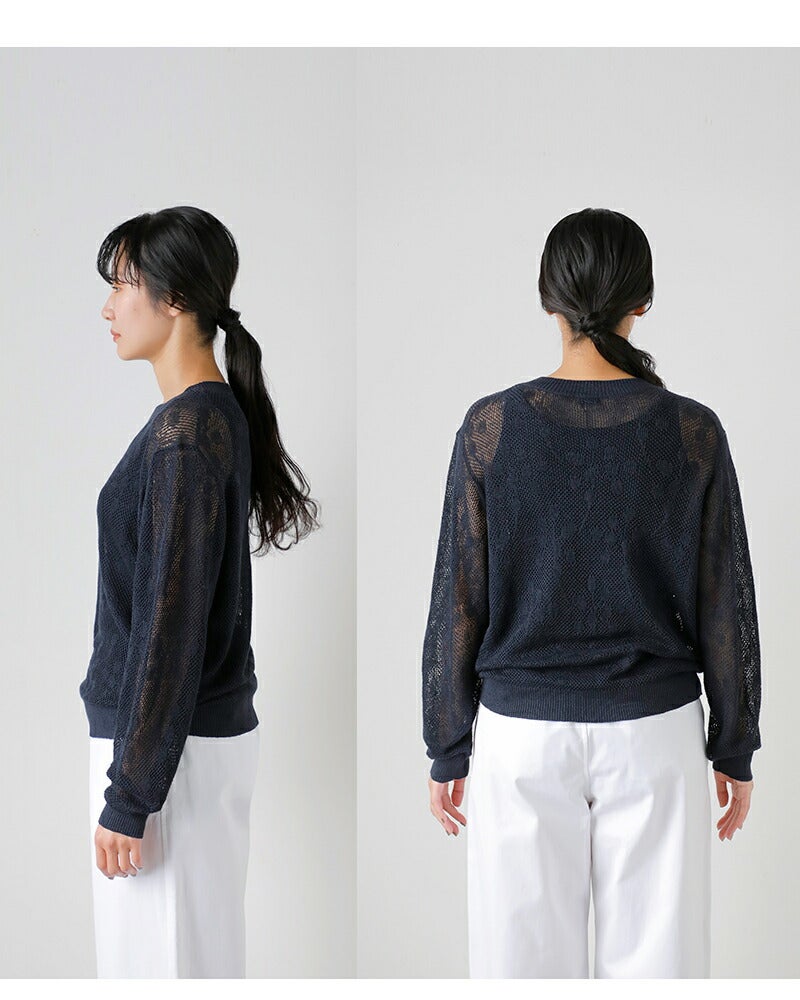 30%OFF】LOEFF ロエフ リネンヤーン メッシュ サマーニット プル