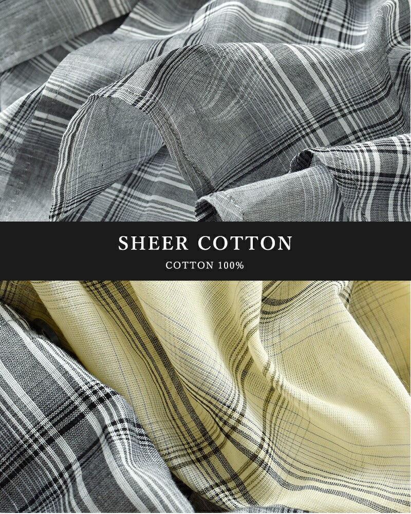 20%OFF】kha:ki カーキ シアーオンブレチェック オーバーシャツ “SHEER