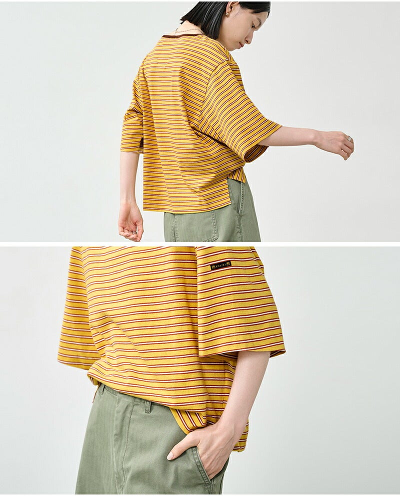【TAN】チュールボーダーベスト イエロー 4色展開】「Trombones」ボーダーTシャツ イエロー - 古着屋
