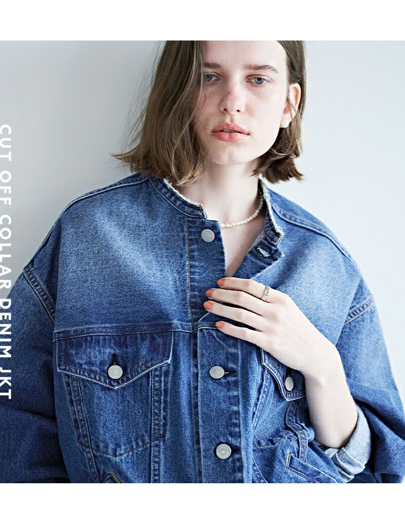 kha:ki カーキ カット オフ カラー デニム ジャケット “CUT OFF COLLAR