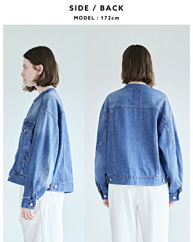 kha:ki カーキ カット オフ カラー デニム ジャケット “CUT OFF COLLAR