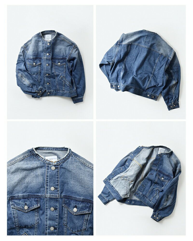 kha:ki カーキ カット オフ カラー デニム ジャケット “CUT OFF COLLAR