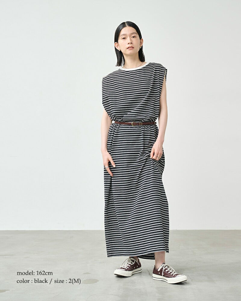 50%OFF】kha:ki カーキ コットンマルチボーダー カットソー ワンピース