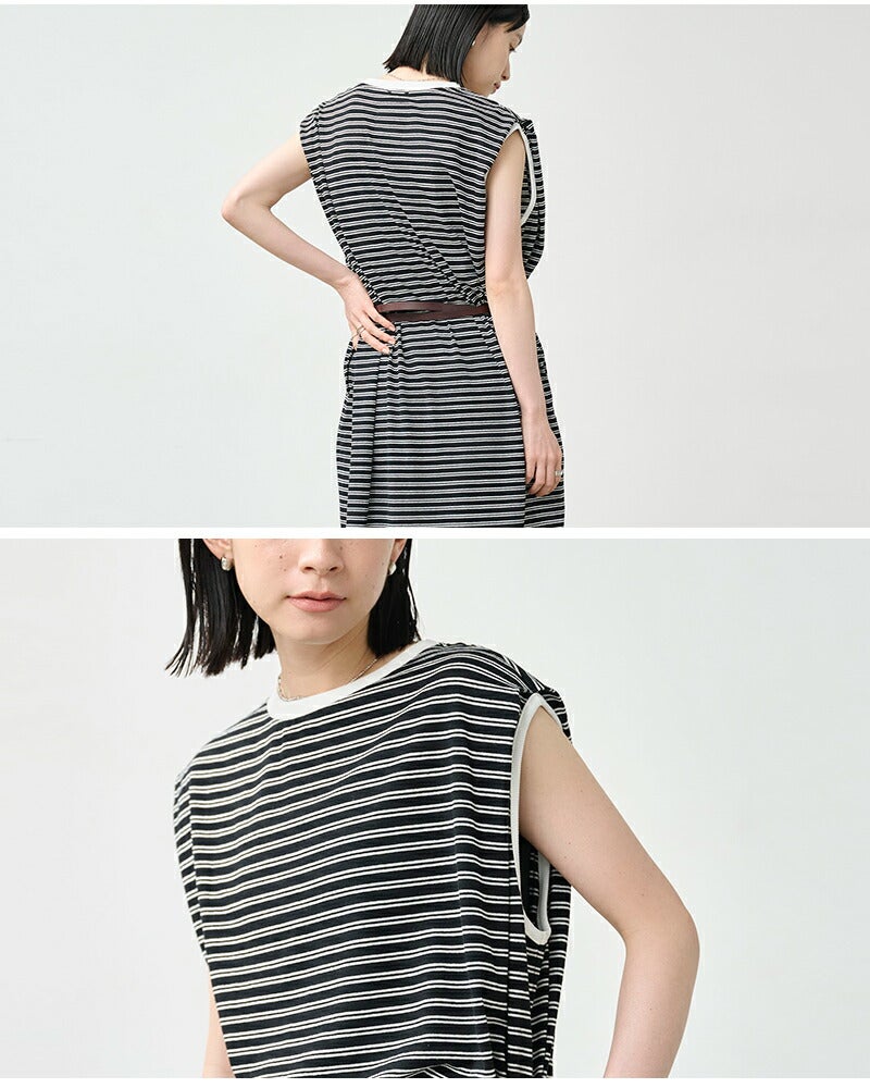50%OFF】kha:ki カーキ コットンマルチボーダー カットソー ワンピース