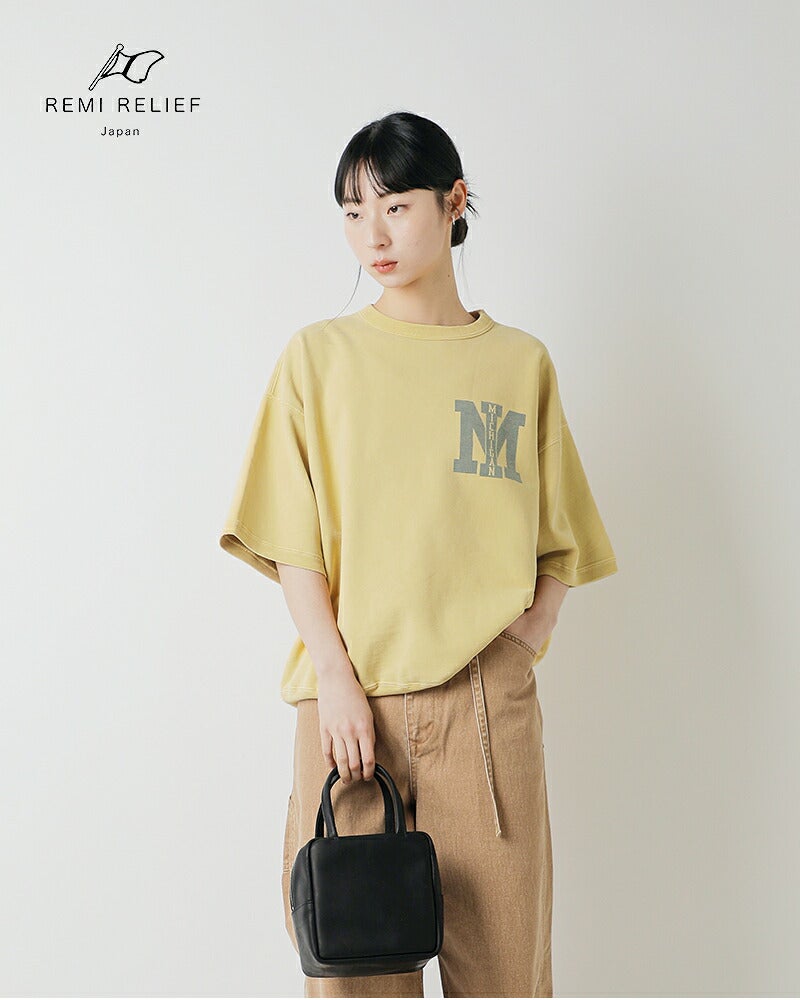 L'Appartement×REMI RELIEF MICHIGAN Tシャツ クーポン対象】REMI RELIEF レミレリーフ SP加工裏毛 半袖 クルー
