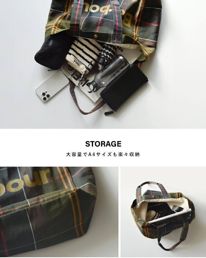 Barbour バブアー テルフィールド タータンチェック トートバッグ