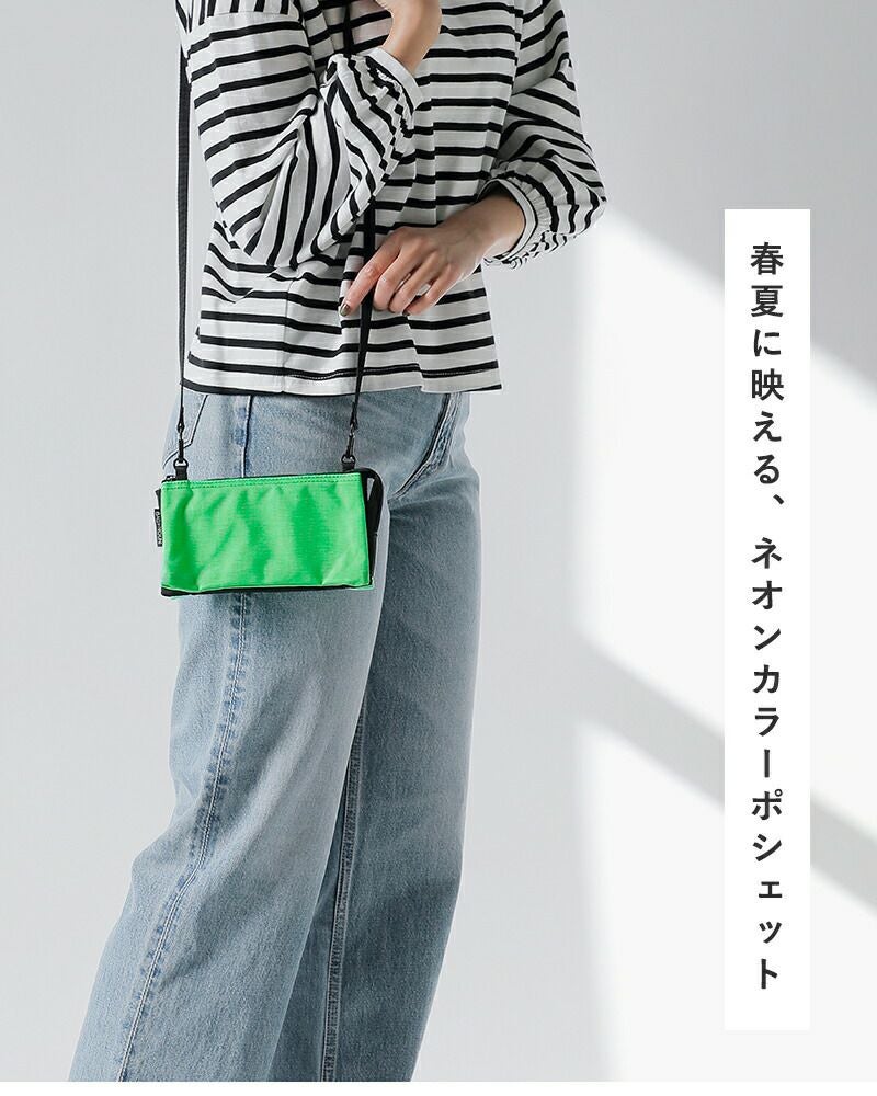 WALLET bag＋POCKET shoulder／ブラック×ネオングリーン 30%OFF】BAG'n'NOUN バッグンナウン モンタナ ナイロン ウォレット