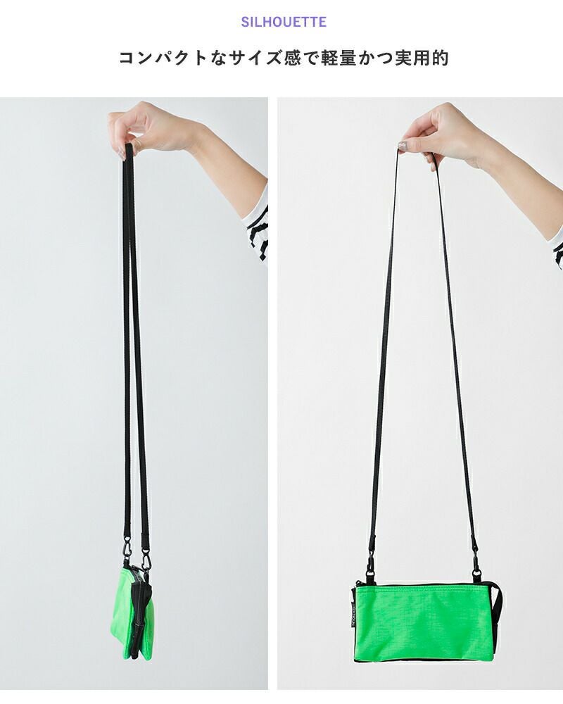 WALLET bag＋POCKET shoulder／ブラック×ネオングリーン BAG'n'NOUN バッグンナウン モンタナ ナイロン ウォレットポーチ TRIO