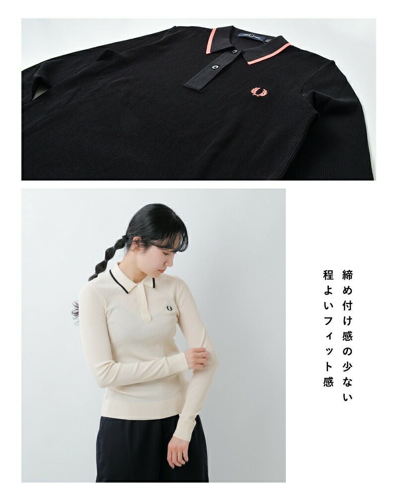 FRED PERRY フレッド ペリー リブ ニット ポロシャツ “RIB KNITTED