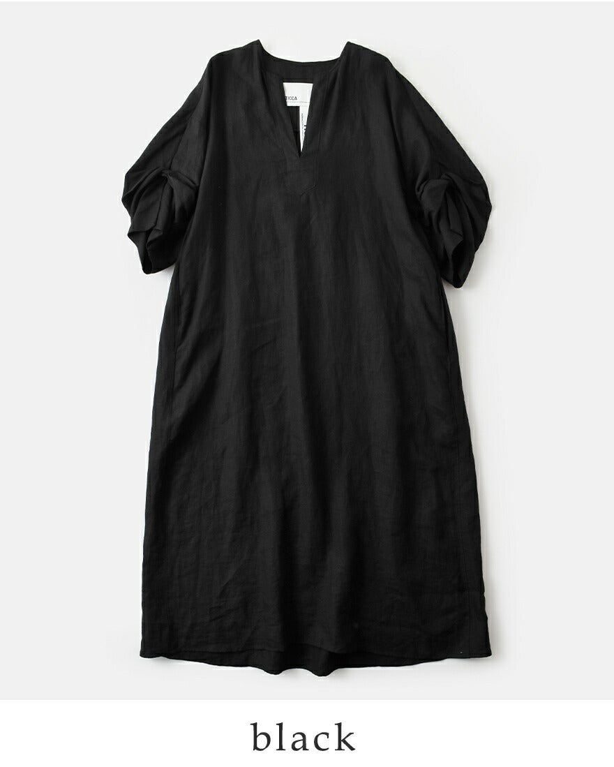 クーポン対象】TICCA ティッカ リネン ツイストスリーブ ワンピース