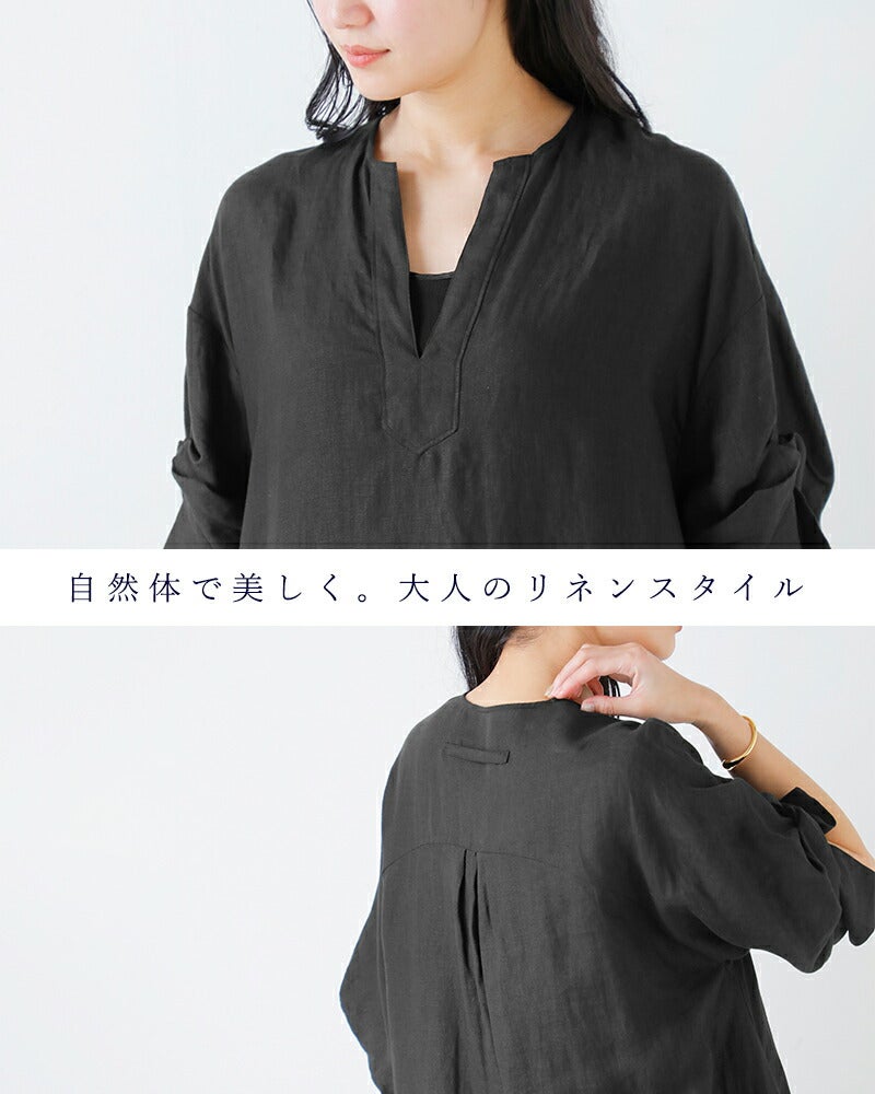 TICCA ティッカ　美品　麻　リネン100% リネンツイストスリーブワンピース TICCA ティッカ リネン ツイストスリーブ ワンピース tbfs-405