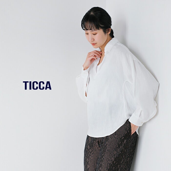クーポン対象】TICCA ティッカ リネン スキッパー シャツ tbfs-408