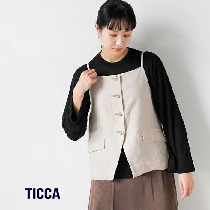 TICCA ティッカ リネン キャミソール ベスト tbfs-413 レディース