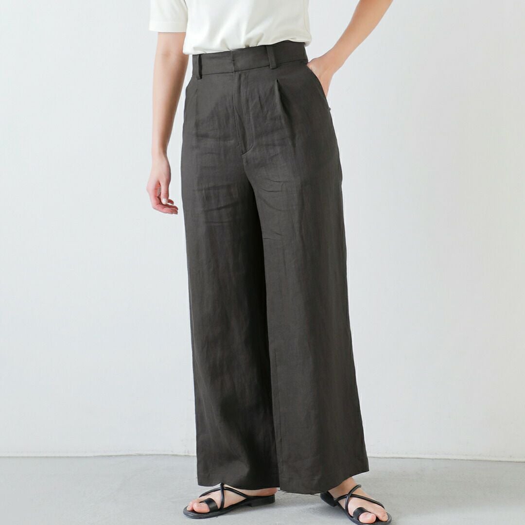 TICCA ティッカ リネン ワイド タック パンツ tbfs-414 レディース