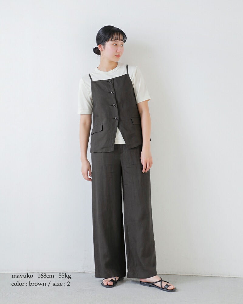 TICCA ティッカ リネン ワイド タック パンツ tbfs-414 レディース