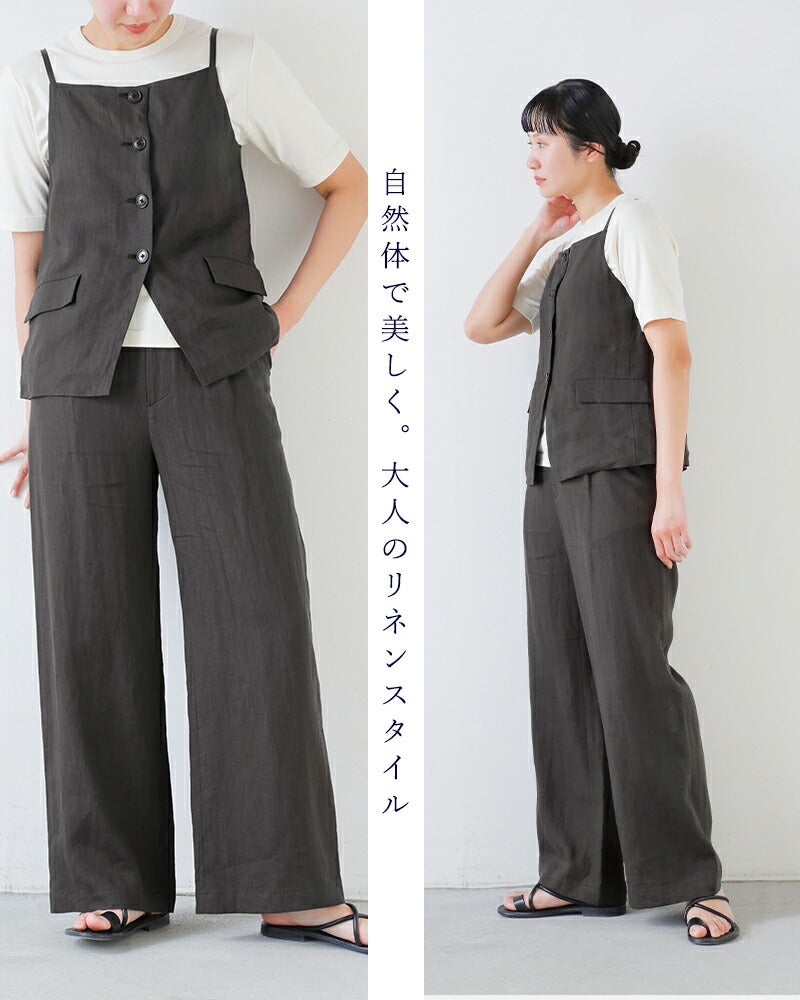 TICCA ティッカ リネン ワイド タック パンツ tbfs-414 レディース
