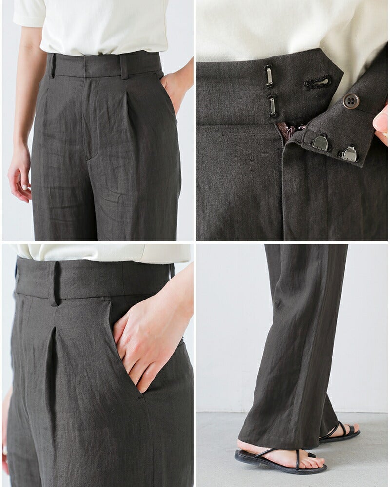 TICCA ティッカ リネン ワイド タック パンツ tbfs-414 レディース