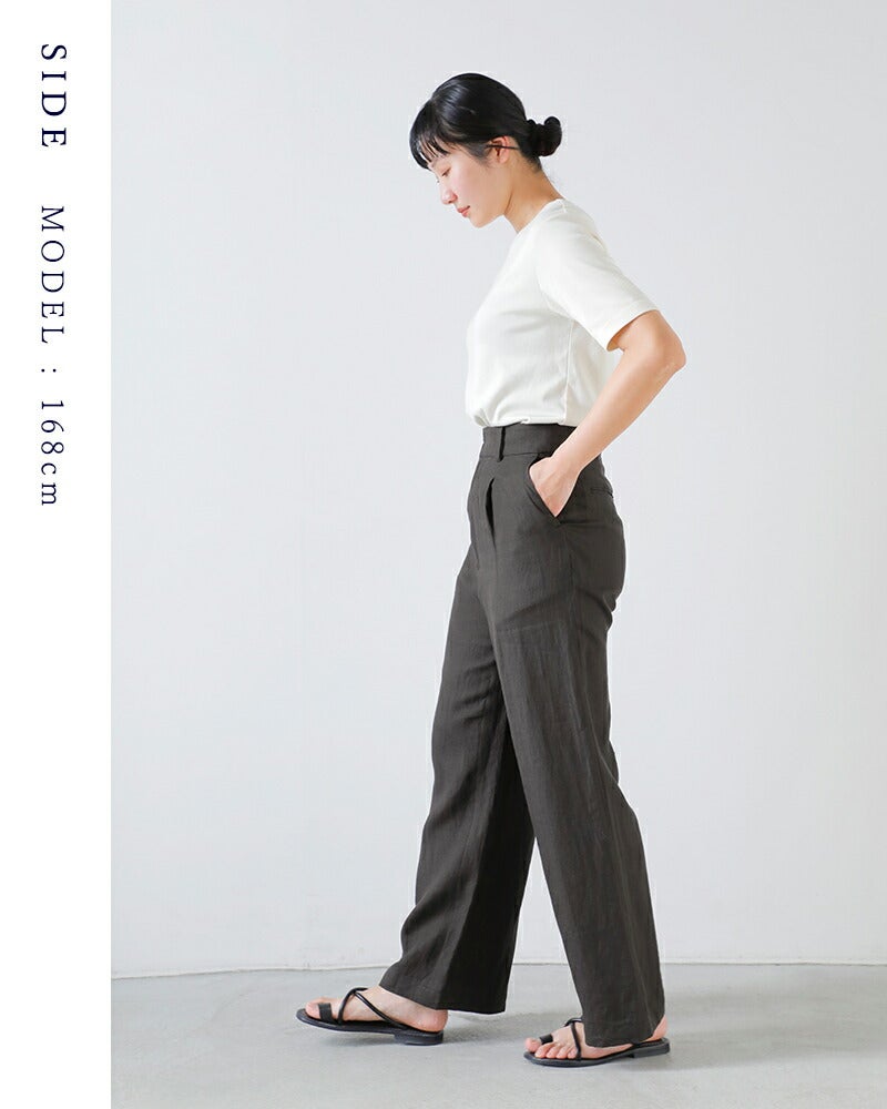 TICCA ティッカ リネン ワイド タック パンツ tbfs-414 レディース
