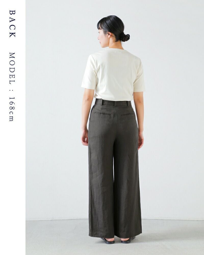 TICCA ティッカ リネン ワイド タック パンツ tbfs-414 レディース