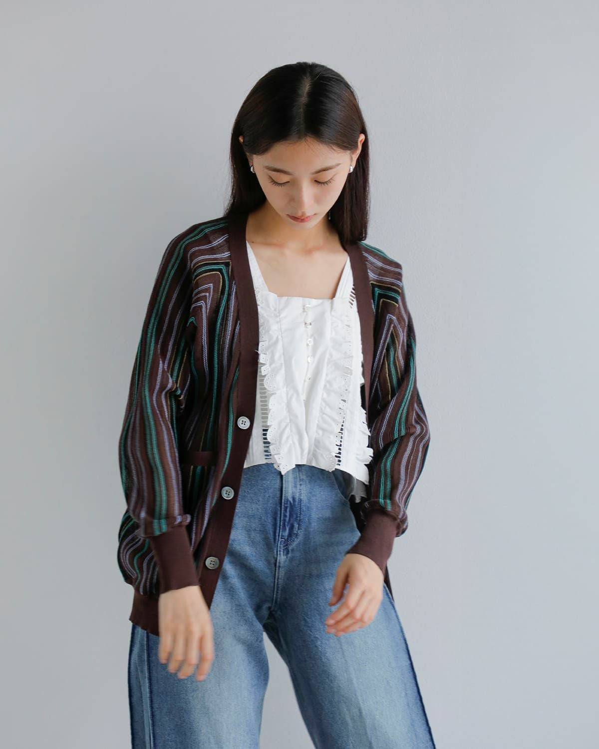 JUN MIKAMI ジュンミカミ ストライプ カーディガン 26ss-16-n 2026ss