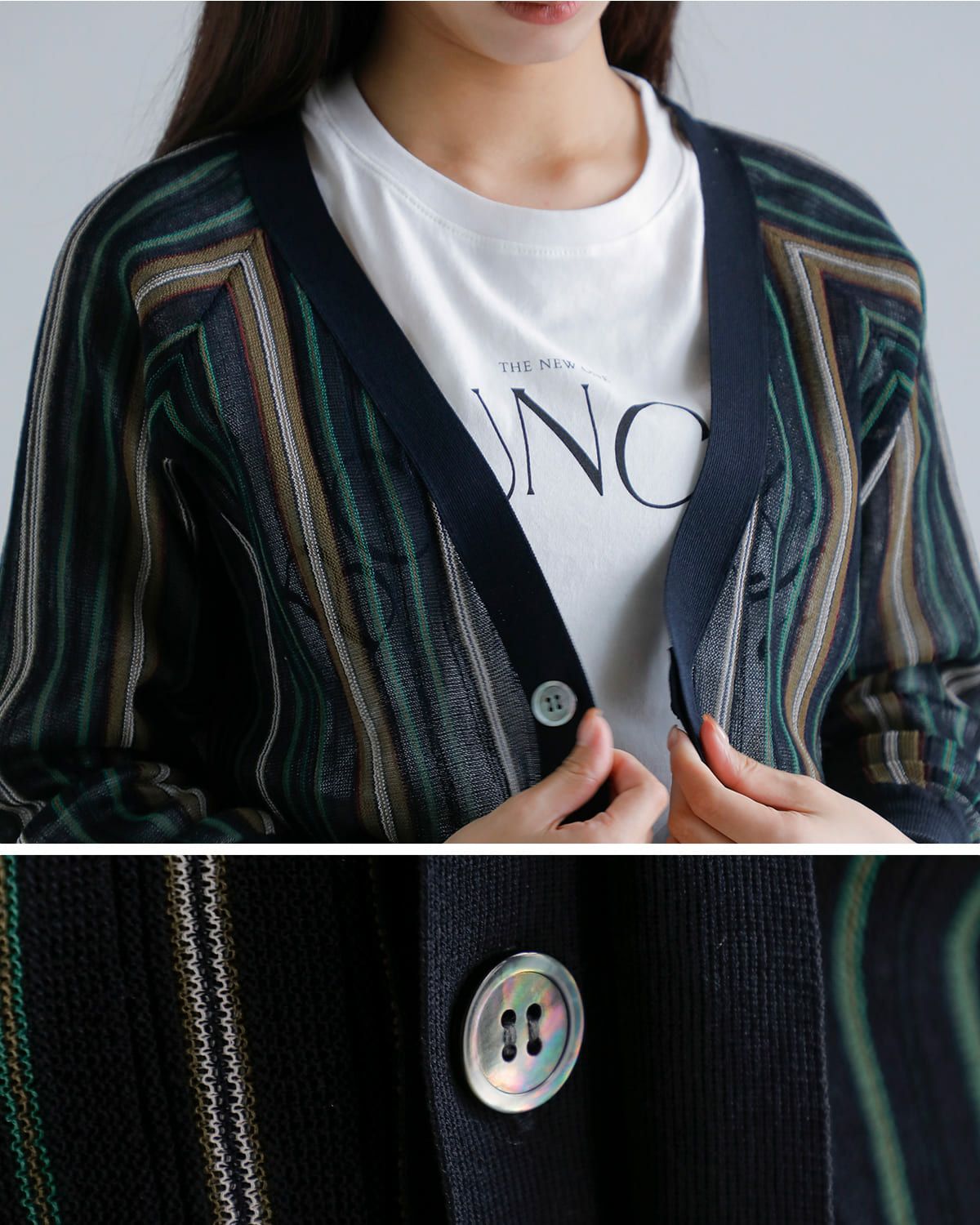 JUN MIKAMI ジュンミカミ ストライプ カーディガン 26ss-16-n 2026ss