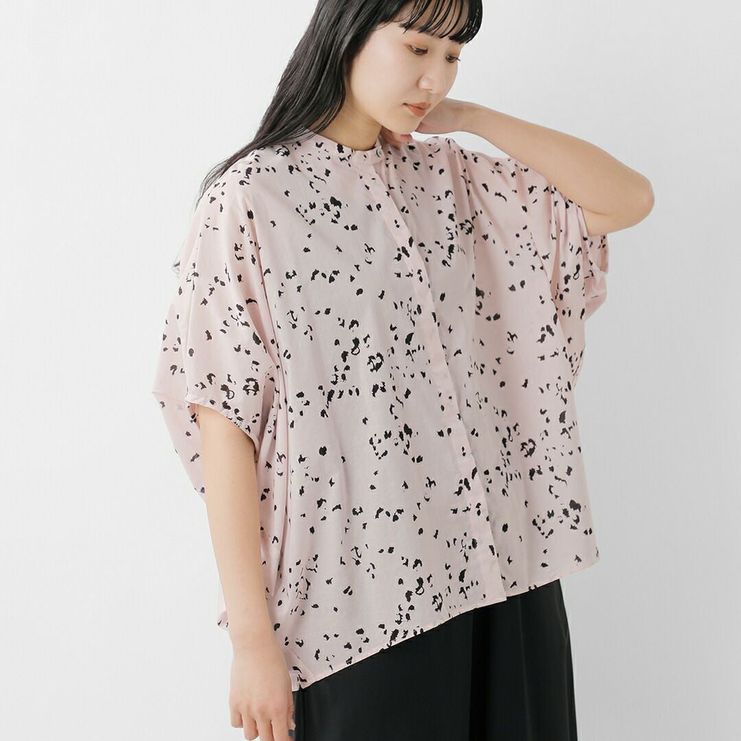 mizuiro ind ミズイロインド コットン プリント スタンドカラー