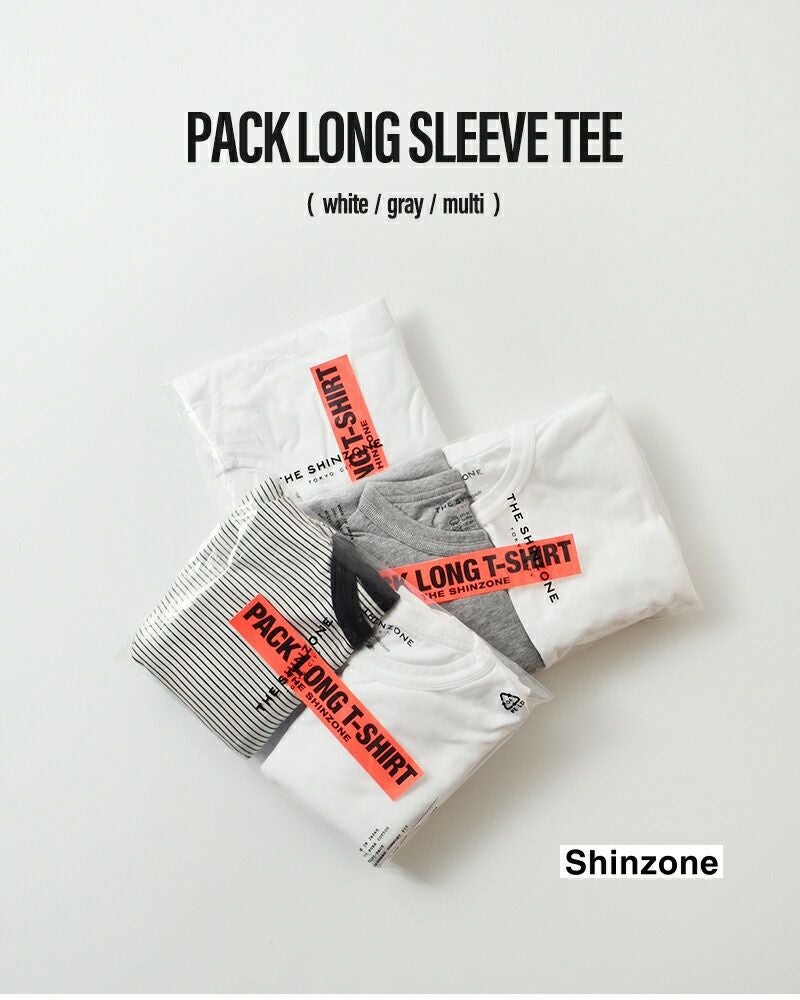 Shinzone シンゾーン コットン パック ロングスリーブ Tシャツ PACK