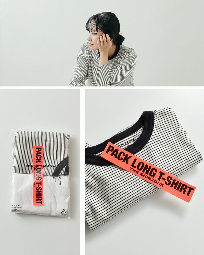 Shinzone シンゾーン コットン パック ロングスリーブ Tシャツ PACK