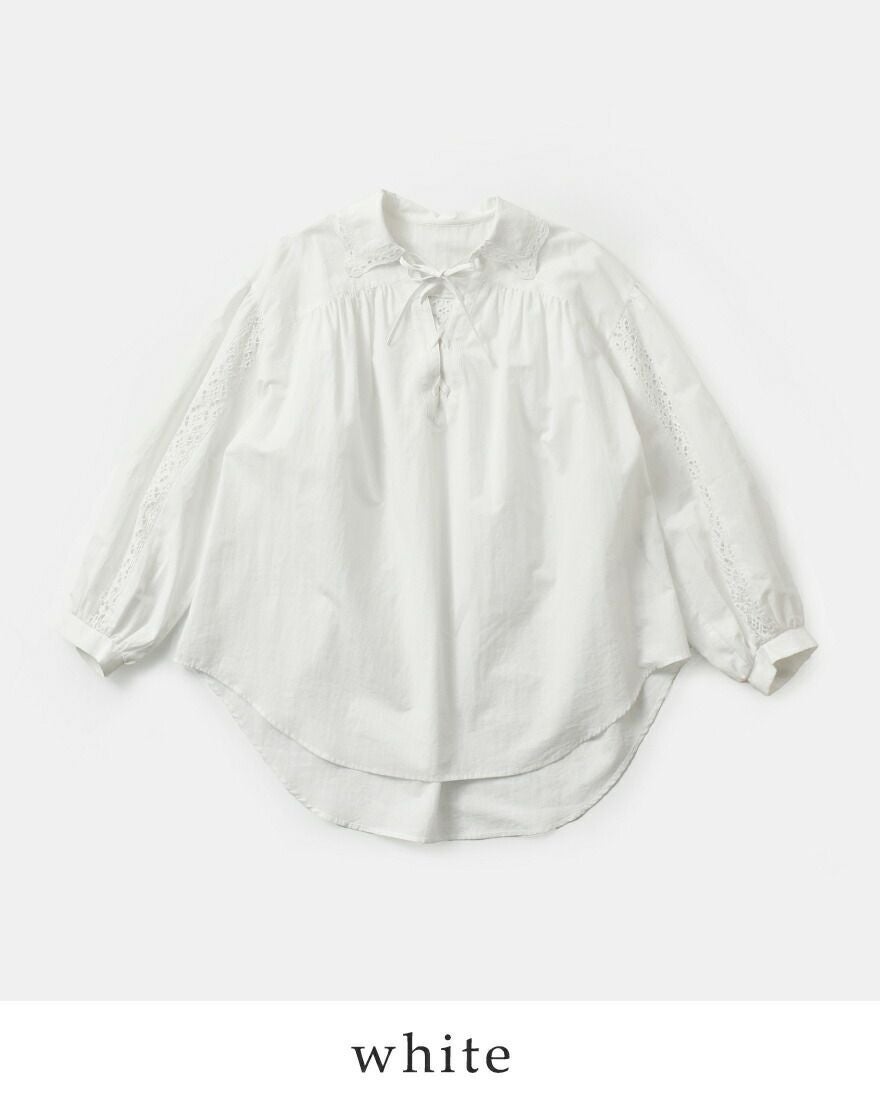 Shinzone シンゾーン コットン レースアップ ブラウス LACE-UP BLOUSE