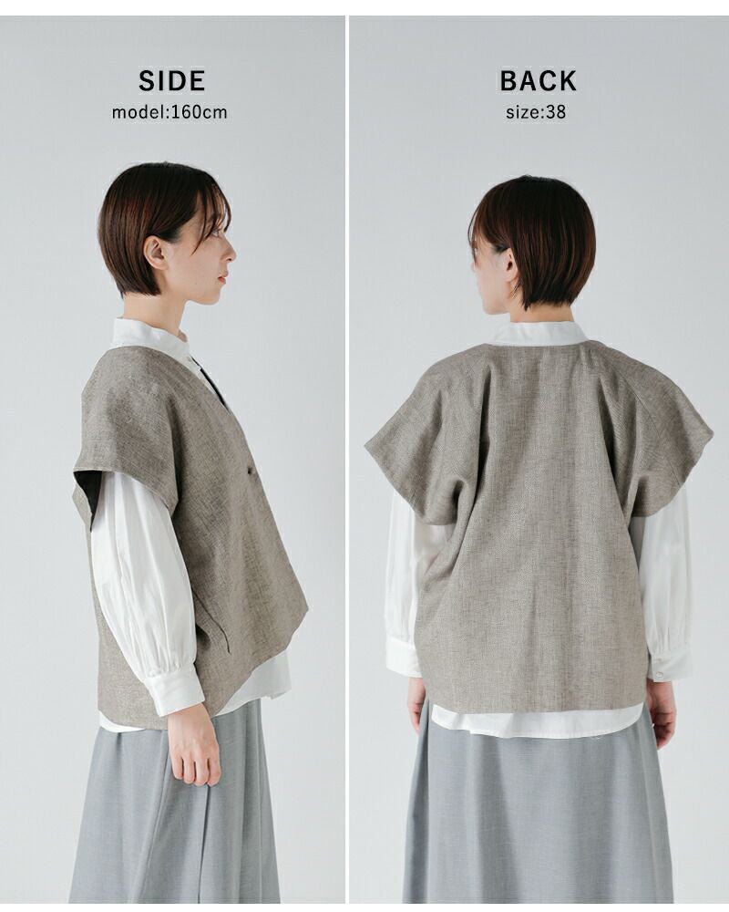 30%OFF】SI-HIRAI スーヒライ グリッターリネン スクエア ジレ chss26