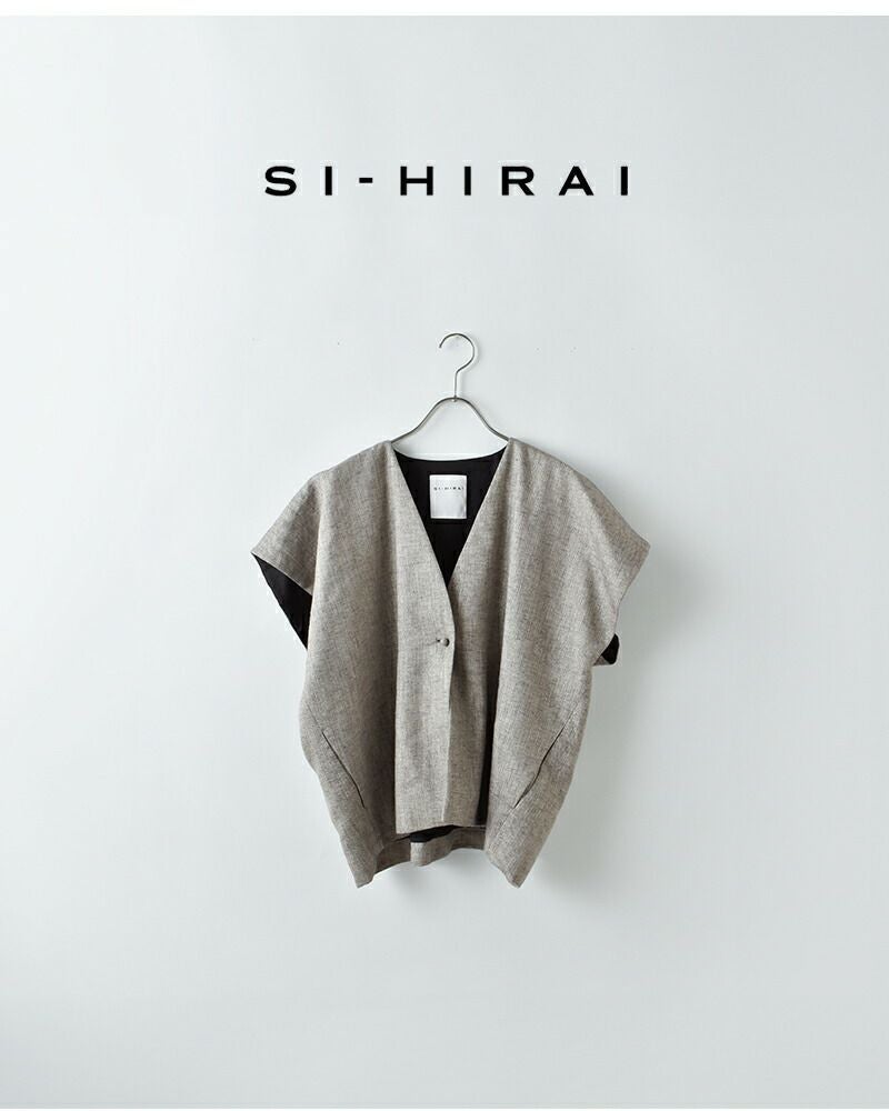SI-HIRAI スーヒライ グリッターリネン スクエア ジレ chss26-7002