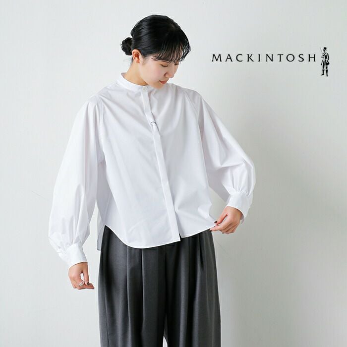 MACKINTOSH ホワイト 長袖シャツ MACKINTOSH マッキントッシュ コットンツイル スタンドカラー シャツ