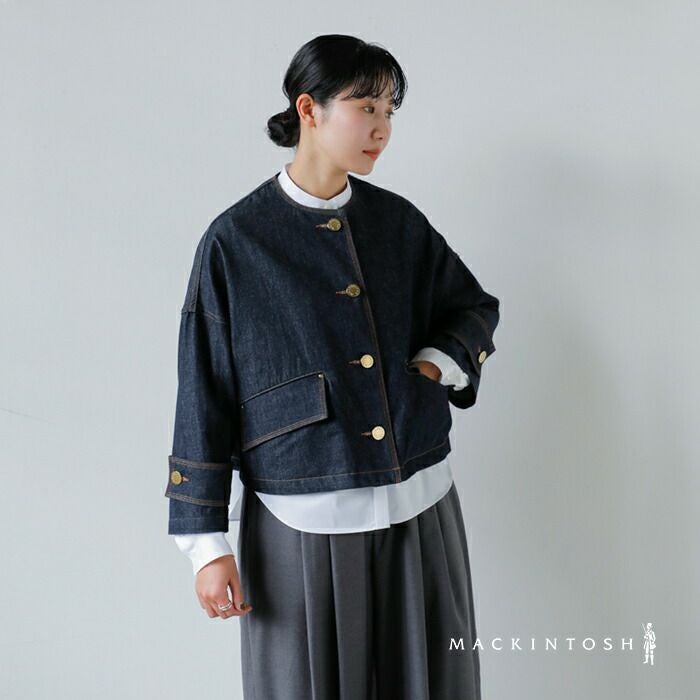 MACKINTOSH マッキントッシュ ハンビー ノーカラー ショート デニム