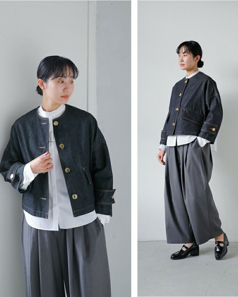 MACKINTOSH マッキントッシュ ハンビー ノーカラー ショート デニム