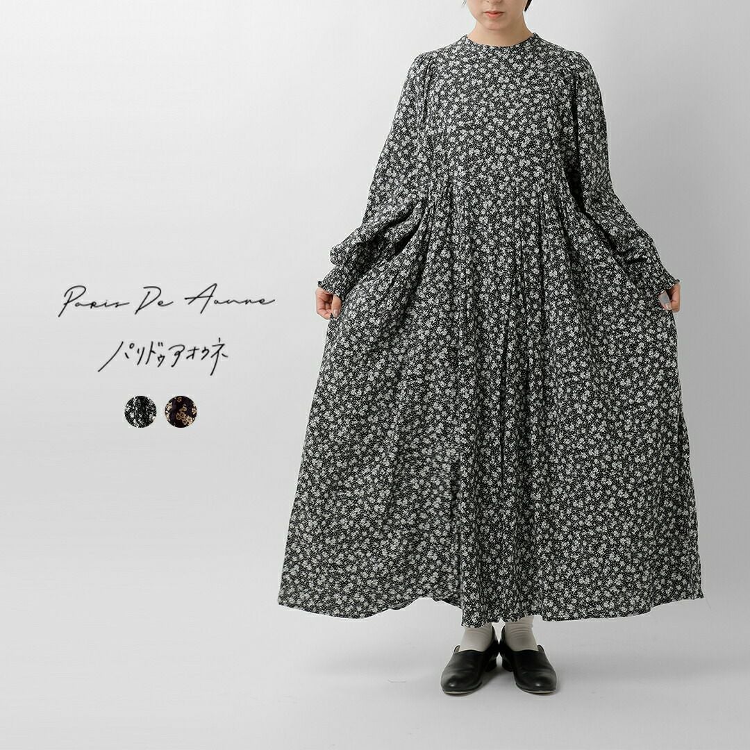 PARIS DE AOUNE パリドゥアオウネ フラワープリント バンドカラー