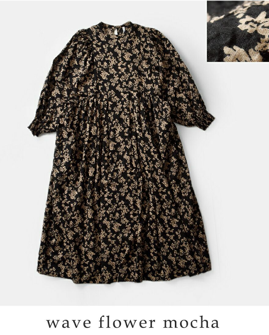 PARIS DE AOUNE パリドゥアオウネ フラワープリント バンドカラー