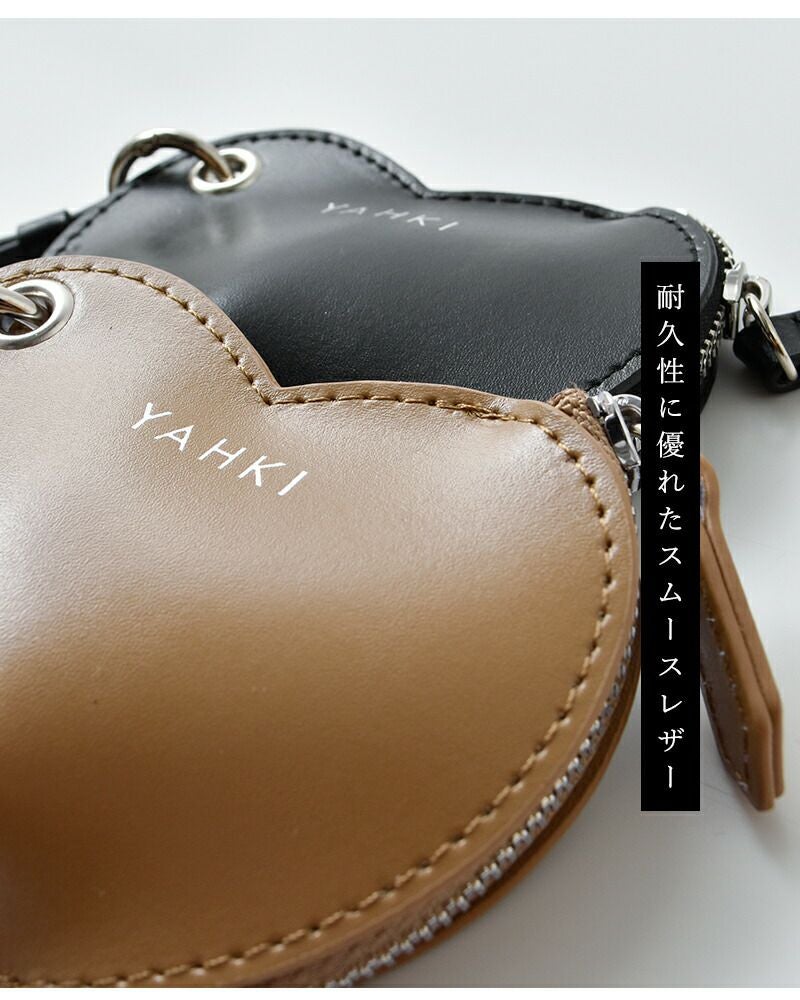 YAHKI ヤーキ スムースレザー ハート ミニポーチ yh-640c レディース