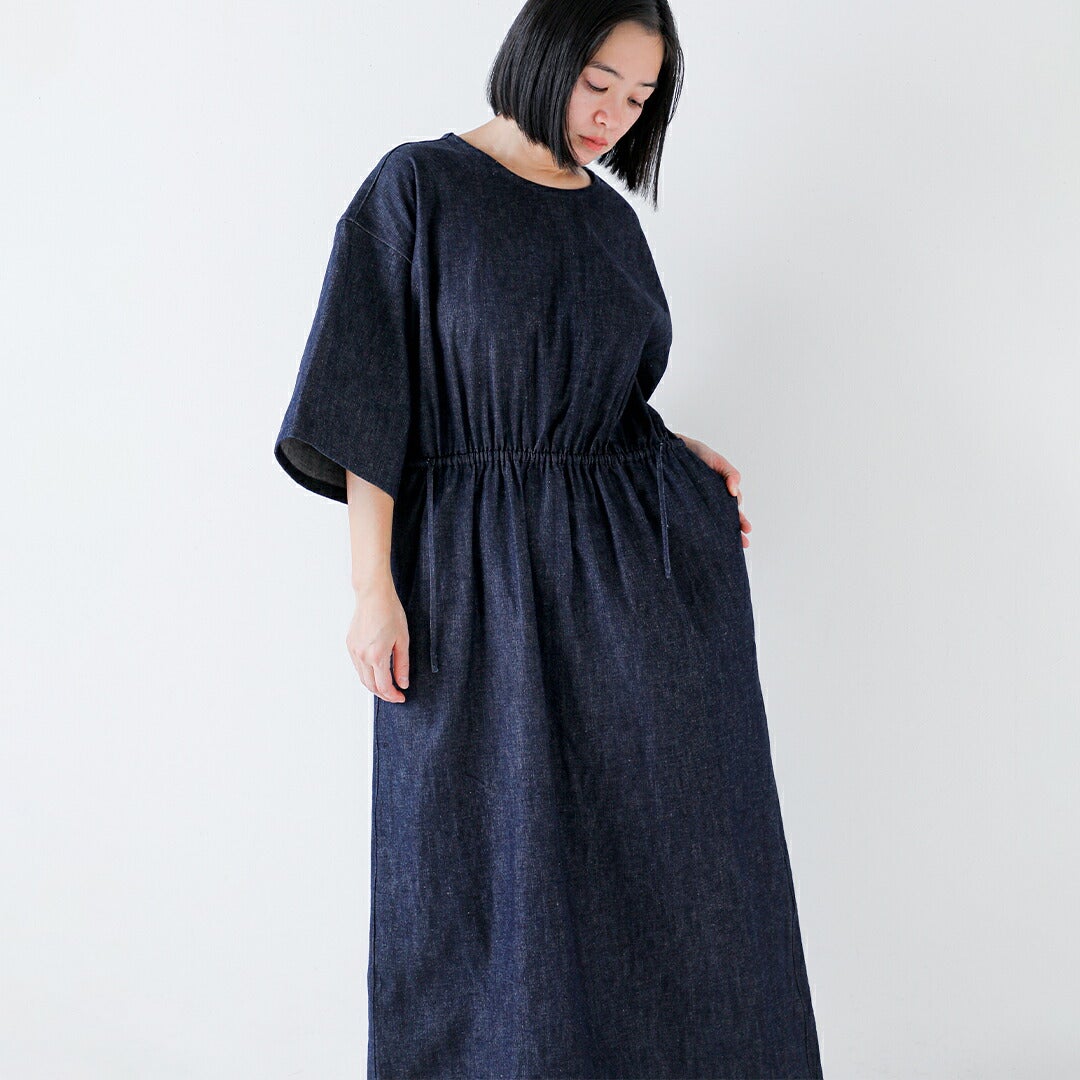 HAVERSACK ハバーサック 8.5ozライトデニム 5分袖 ロングワンピース