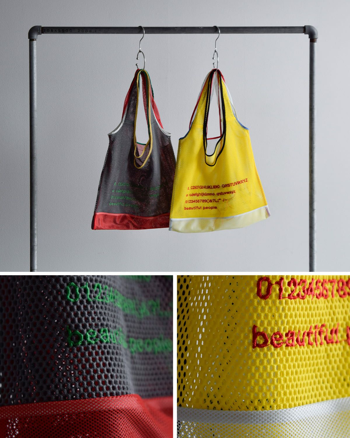 beautiful people チューブニッティングバッグ　イエロー 正規取扱店】beautiful people wide tube knitting basket S YELLOW