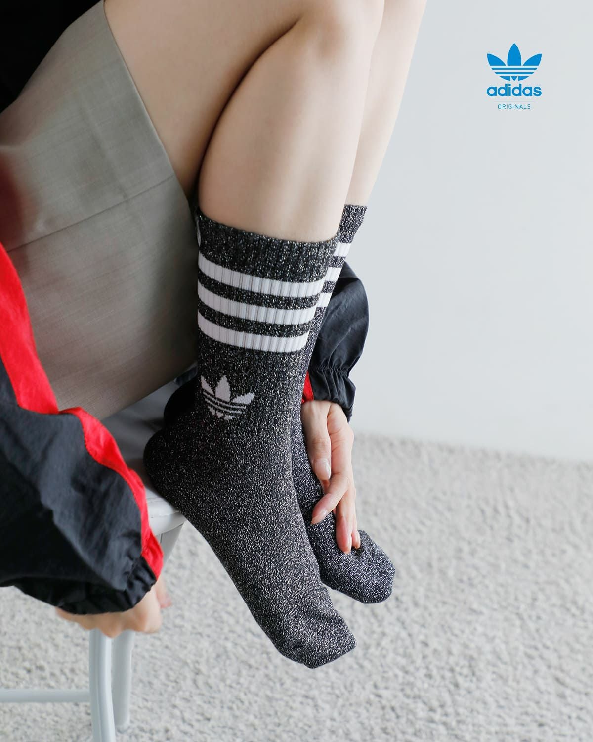 adidas Originals アディダス オリジナルス 3ストライプス ラメ クルー