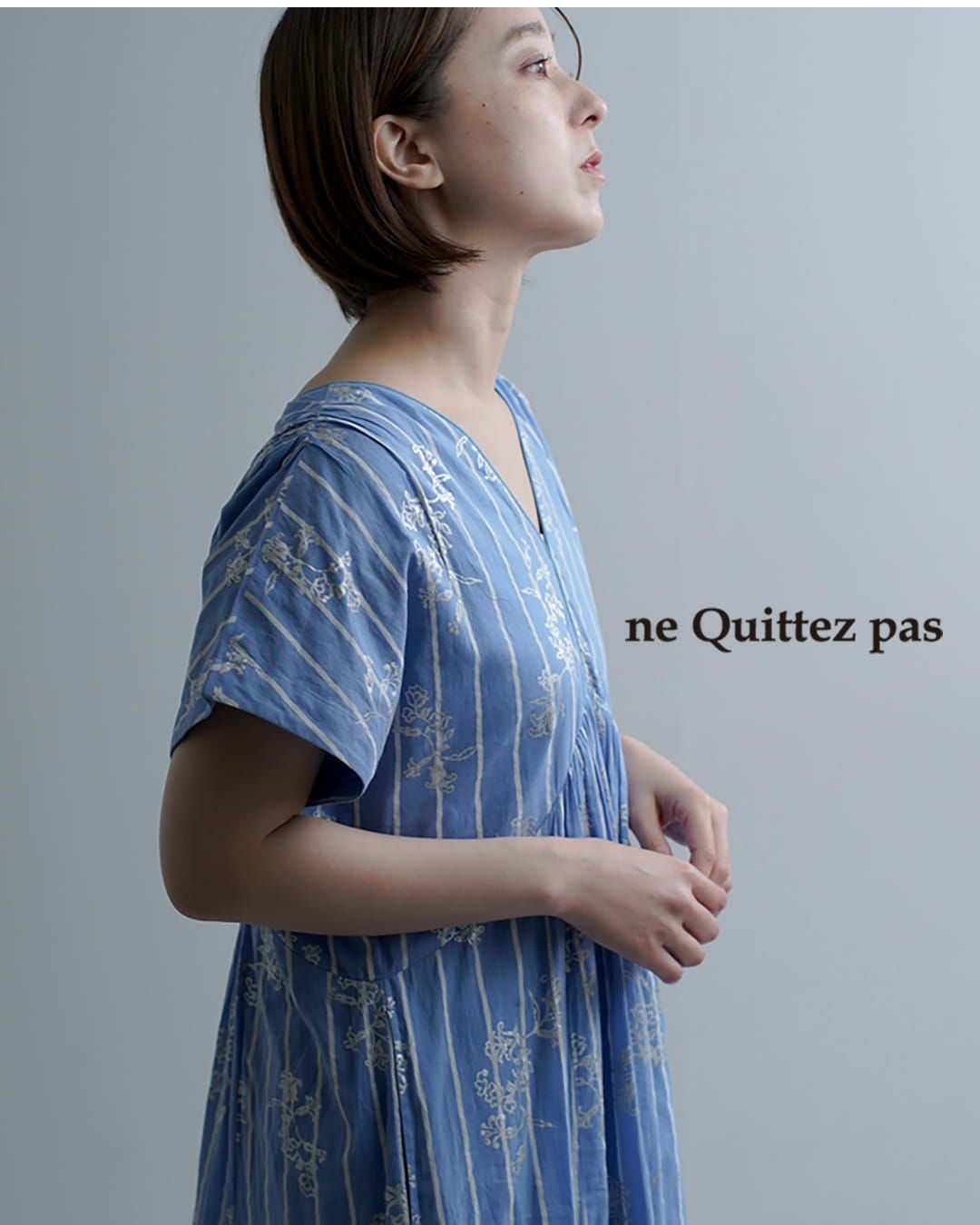 クーポン対象】ne Quittez pas ヌキテパ コットンボイル ストライプ クーポン対象】ne Quittez pas ヌキテパ コットンボイル ストライプ