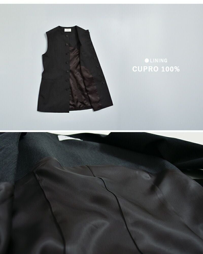 LOEFF ロエフ 高密度 ウール ギャバ シェイプ ベスト 8825-2-000002